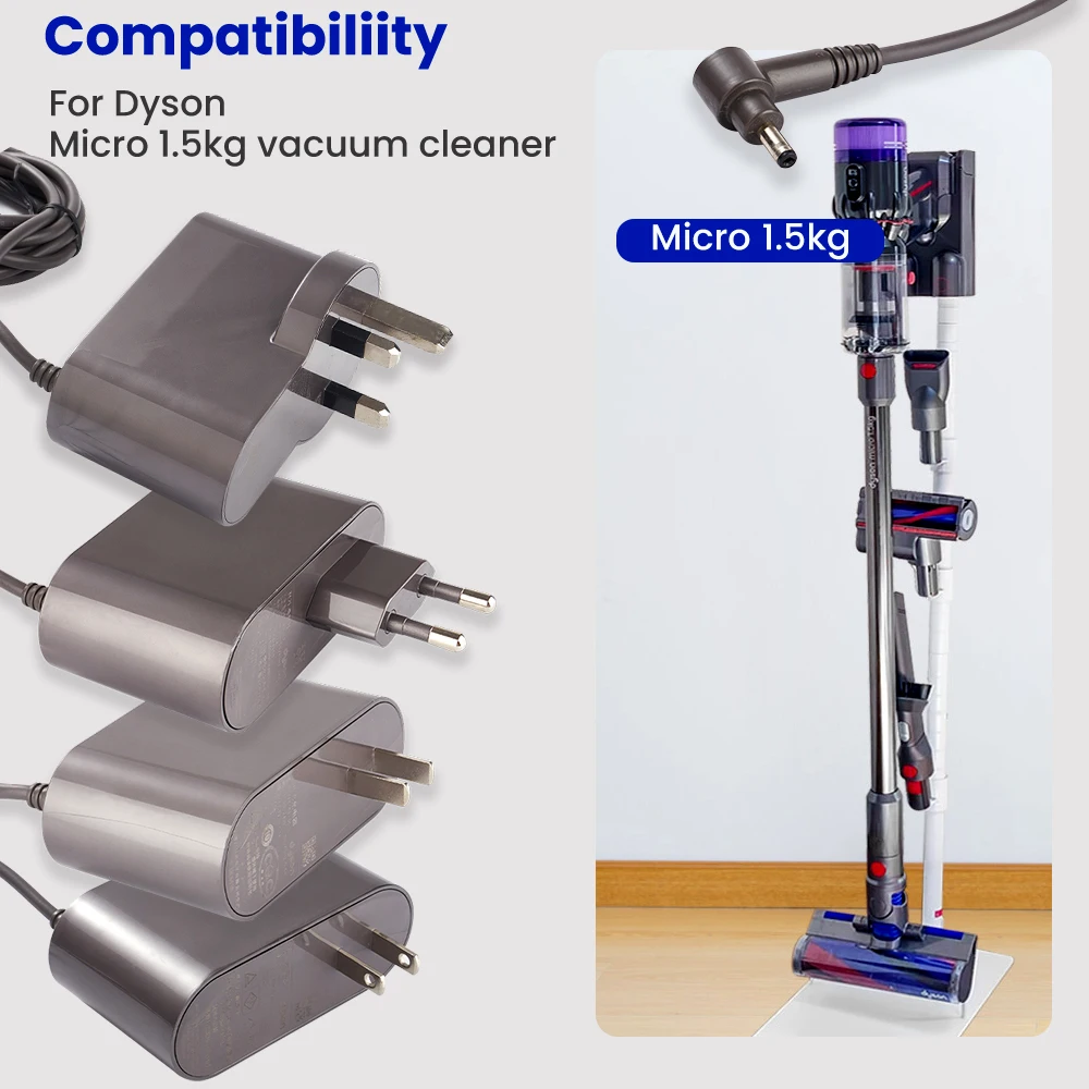Adaptador de corriente para aspiradora inalámbrica Dyson Micro, 1,5 kg, SV21, Micro fuente de alimentación, 100-240v, enchufe de EE. UU., Reino Unido y UE