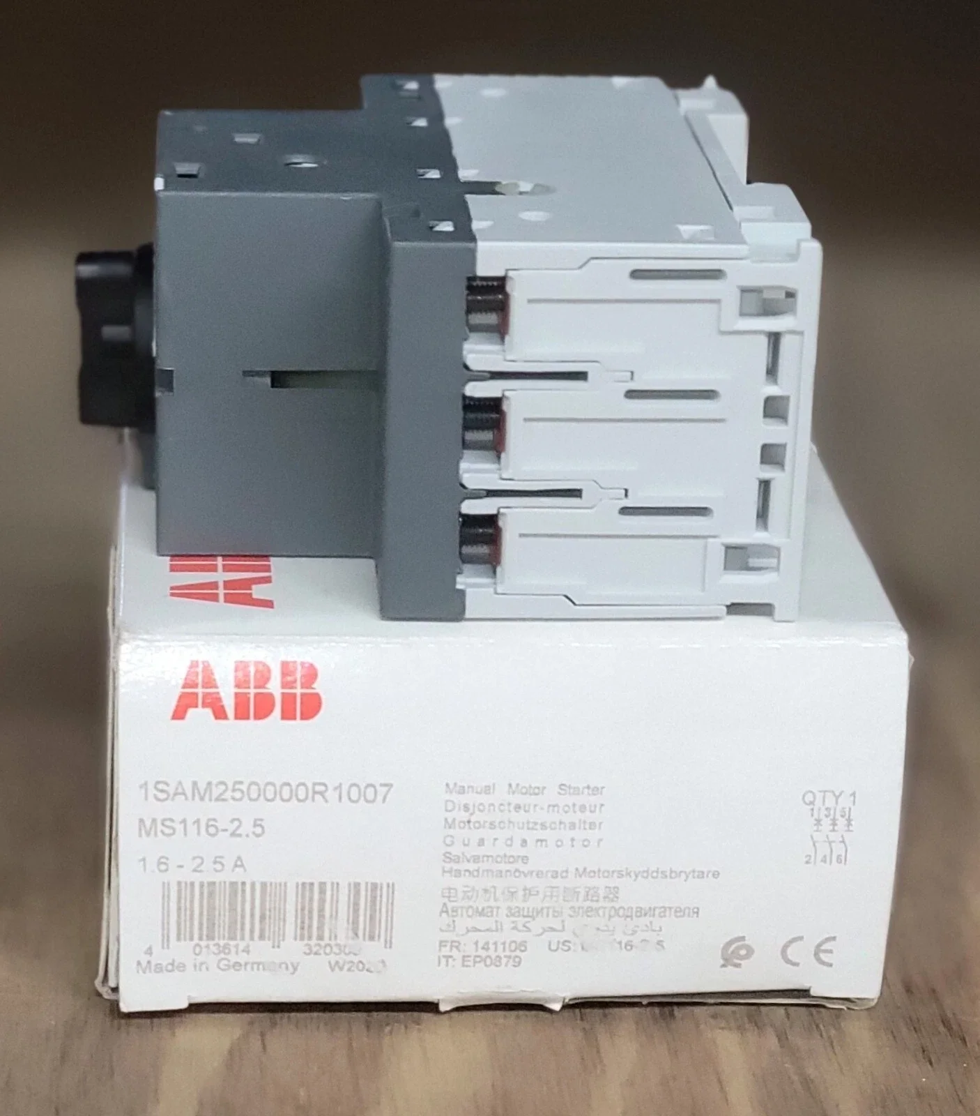 

MS116 - 2.5 10140950 1SAM250000R1007 Manual Motor Starter 1.6 ... 2.5 A