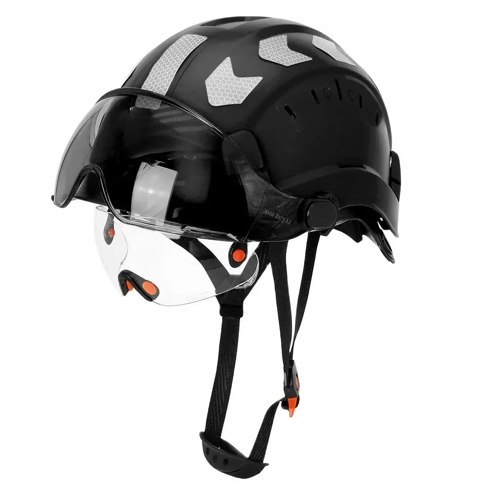 Casco protección ABS con visera y gafas integradas CE