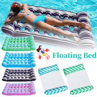 Hammock Floating Bed Recliner PVC Inflatable Water Sleeping Bed Foldable Floating Lounger Air Mattress for Swimming Pool Party
