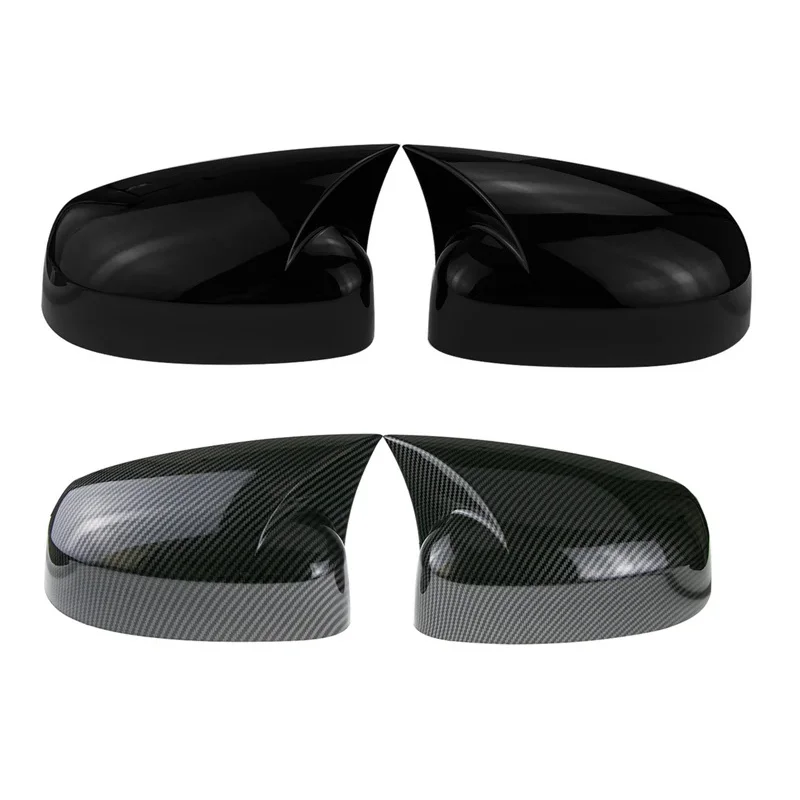 For Ford Focus MK3 2012-2018 Rearview Side Mirror Cover Wing Cap Exterior Door Rear View Case Trim Carbon Fiber Black