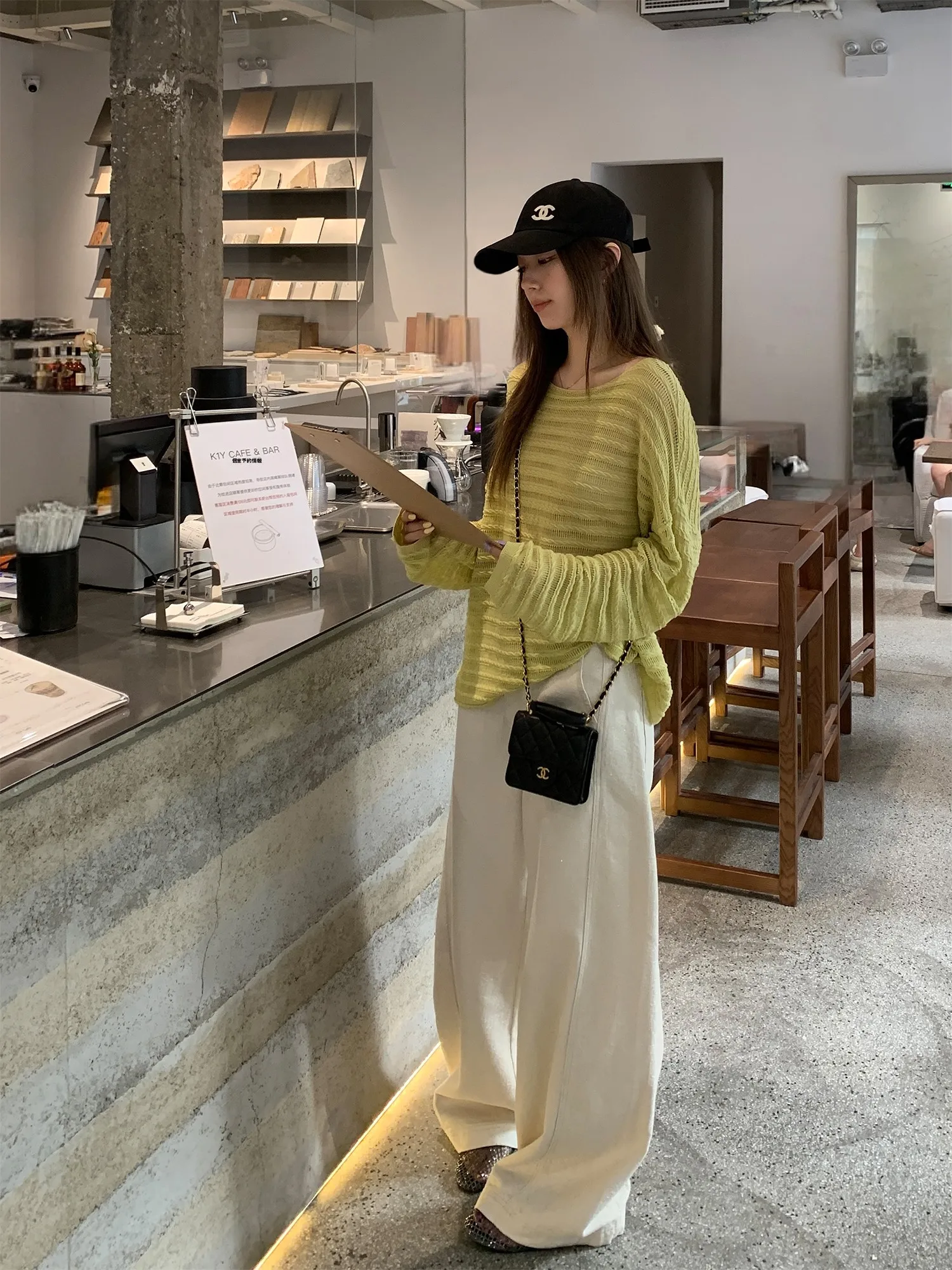 

Silver Thread Split Design Wide Leg Jeans High Waist Straight Cut Summer Casual Women's Denim Pants Flashy Texture