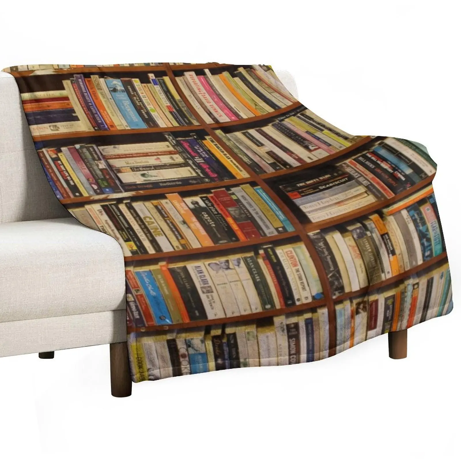 

Bookshelf Books Library Bookworm Reading Throw Blanket Vintage Soft Plaid Winter beds Bed Blankets