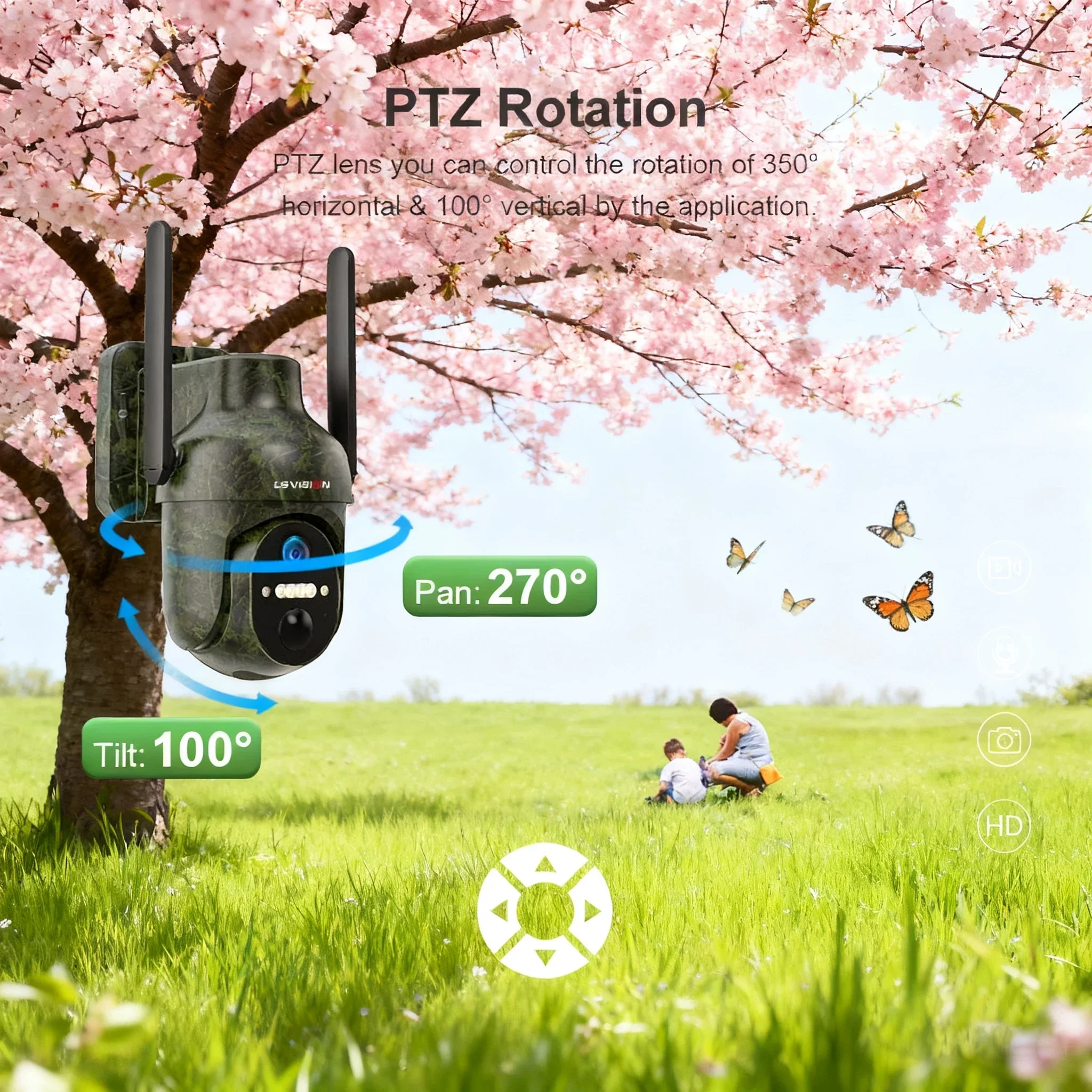 Ubox 4G cámara Solar de rastreo 4MP cámara de caza al aire libre de vida silvestre WiFi cámara de vigilancia detección PIR seguimiento automático visión nocturna