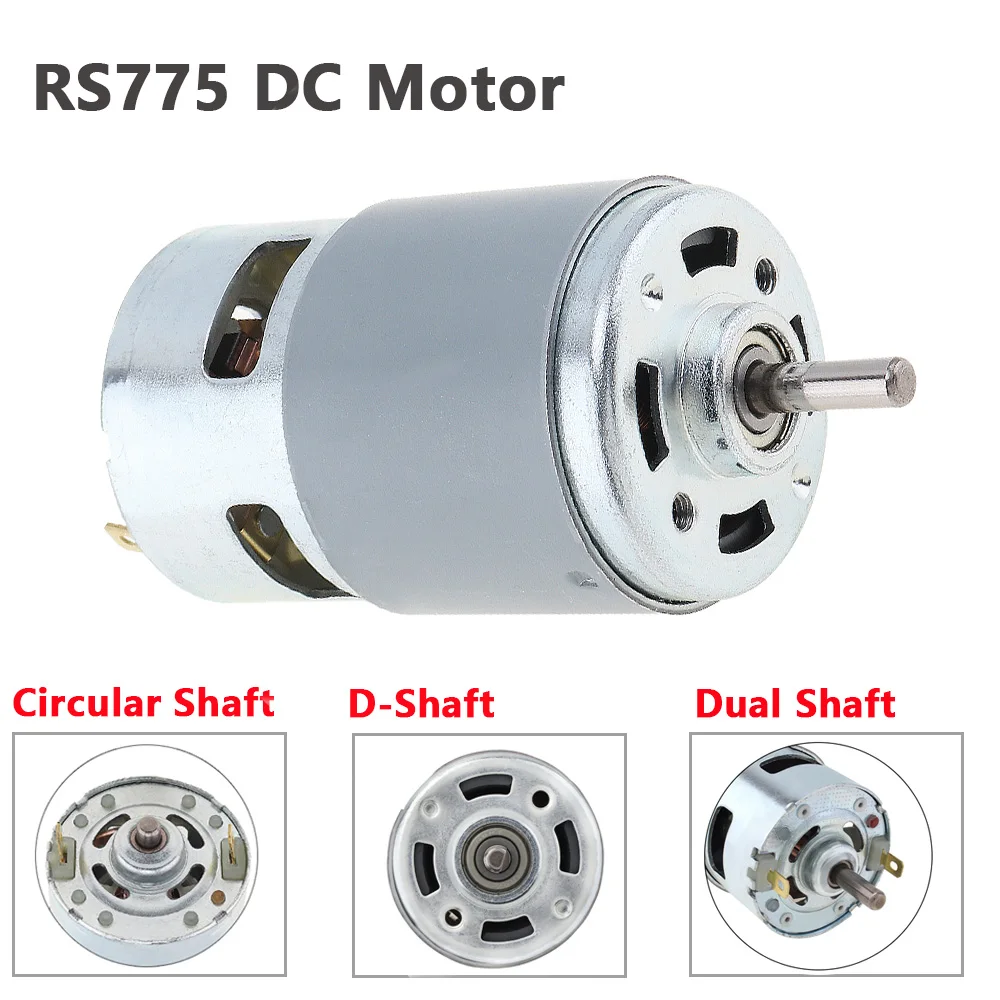 

RS775 DC Motor 12/24V 3000-20000RPM Large Torque Micro Electric Motor Tools for Drill Screwdriver Circular/ D-Shaft/ Dual Shaft