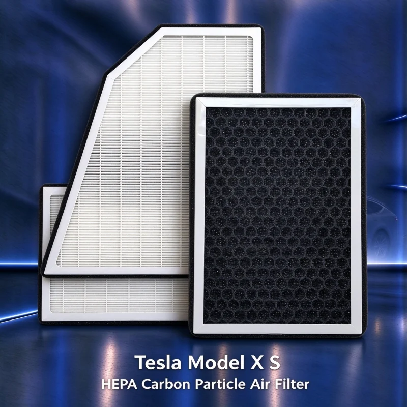 For Tesla Model X Model S CN95 HEPA Cabin Filter Activated Carbon Odor Removal PM2.5 Purification Auto AC Replacement Filter
