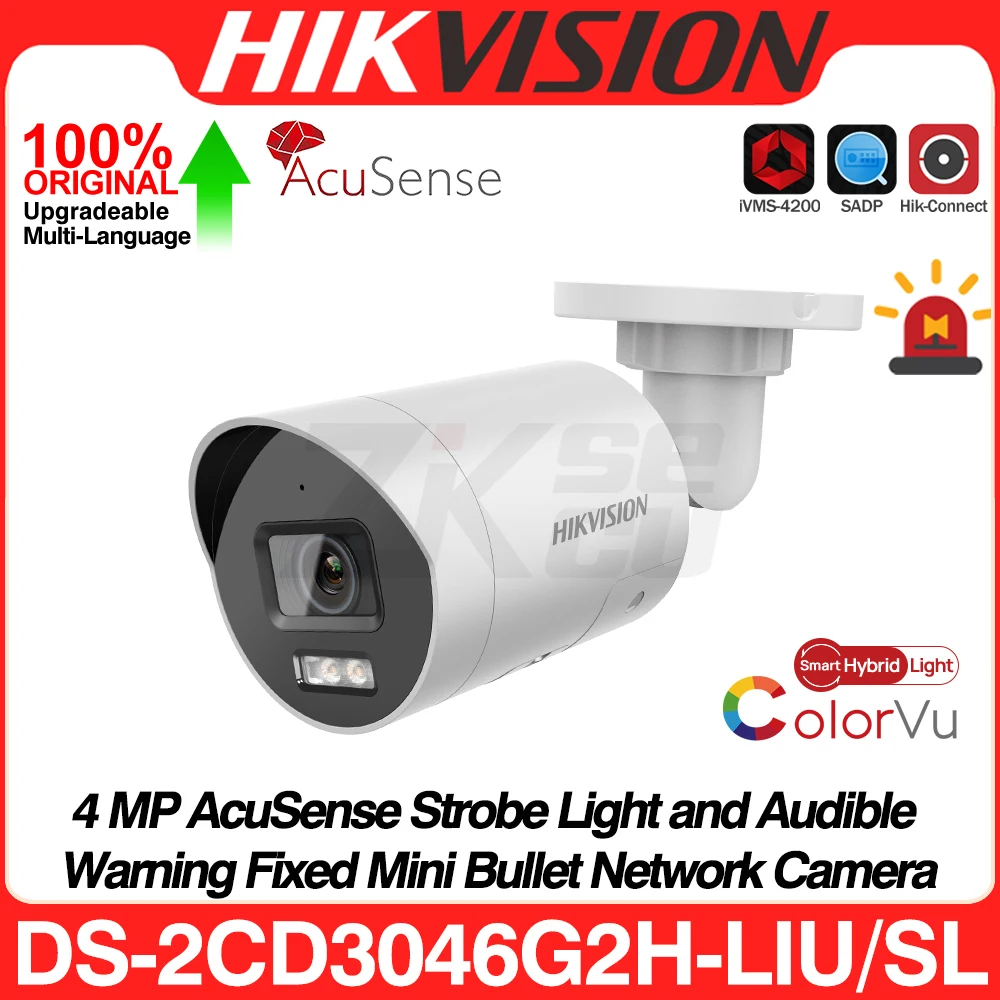 

Hikvision DS-2CD3046G2H-LIU/SL 4MP Acusense ColorVu Smart Hybrid Light IP-камера Стробоскоп Звуковая сигнализация 2-сторонний аудио слот SD