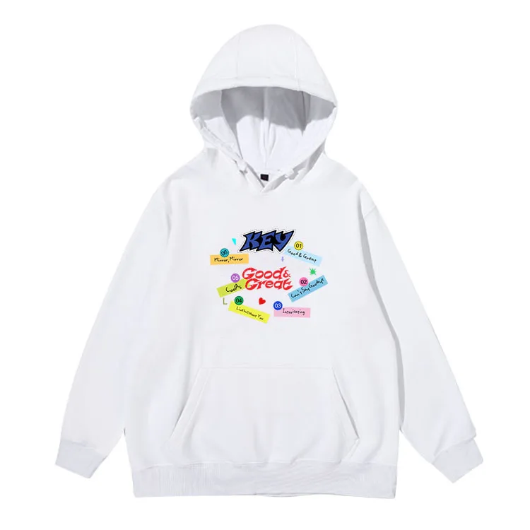 SHINee KEY Album Good Great Same Hoodies Men Women Kpop Autumn Loose Sweatshirt Hoody Korean Fashion Popular Letter Print Hoodie