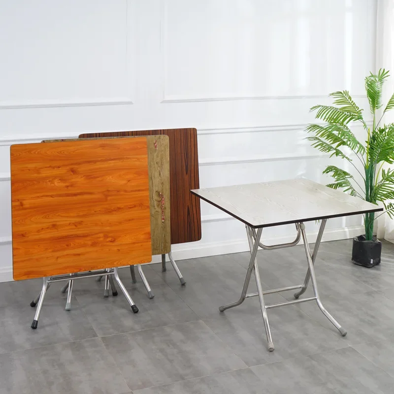 

Folding dining table for home use, square thickened tabletop, plus thick legs to rent a house