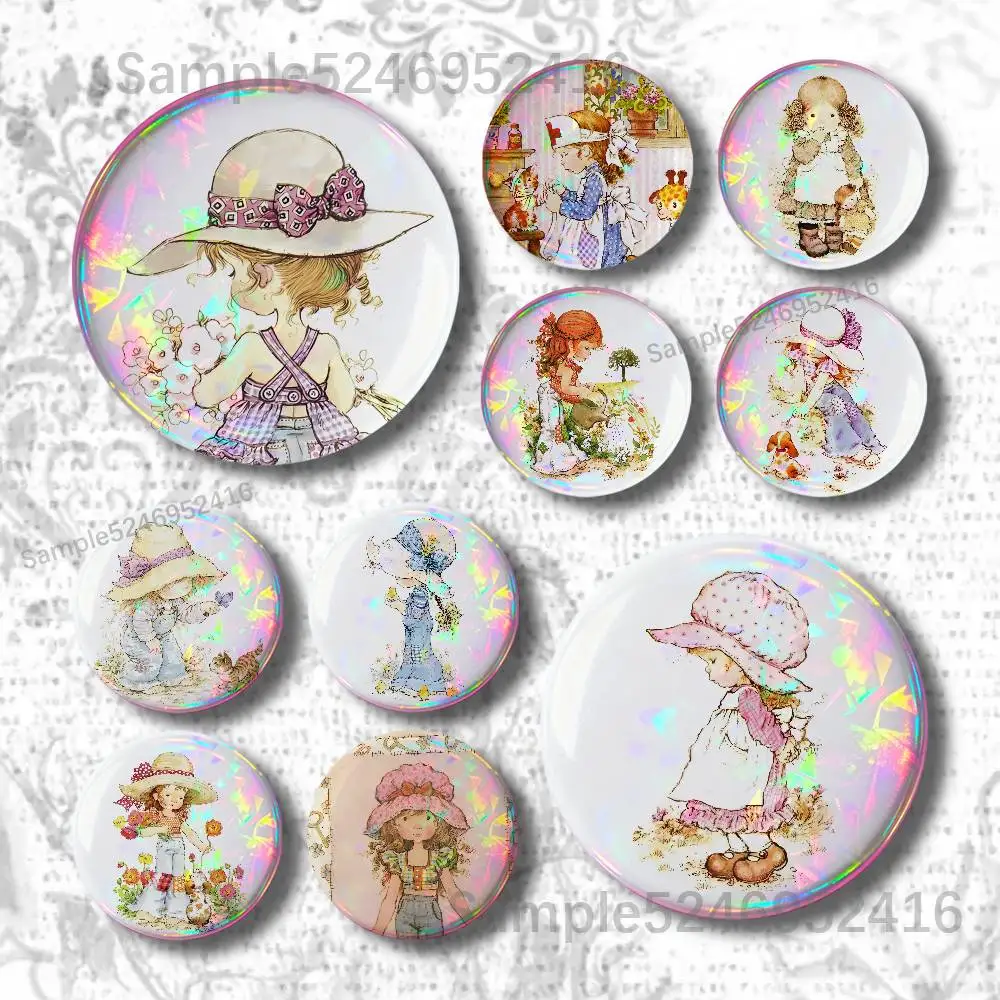 S-Sarah Kay Cute Laser Badge Creative Pins Brooch for Bag Clothes Hat Decor Gifts Fans Collect Accessories Lapel Pin