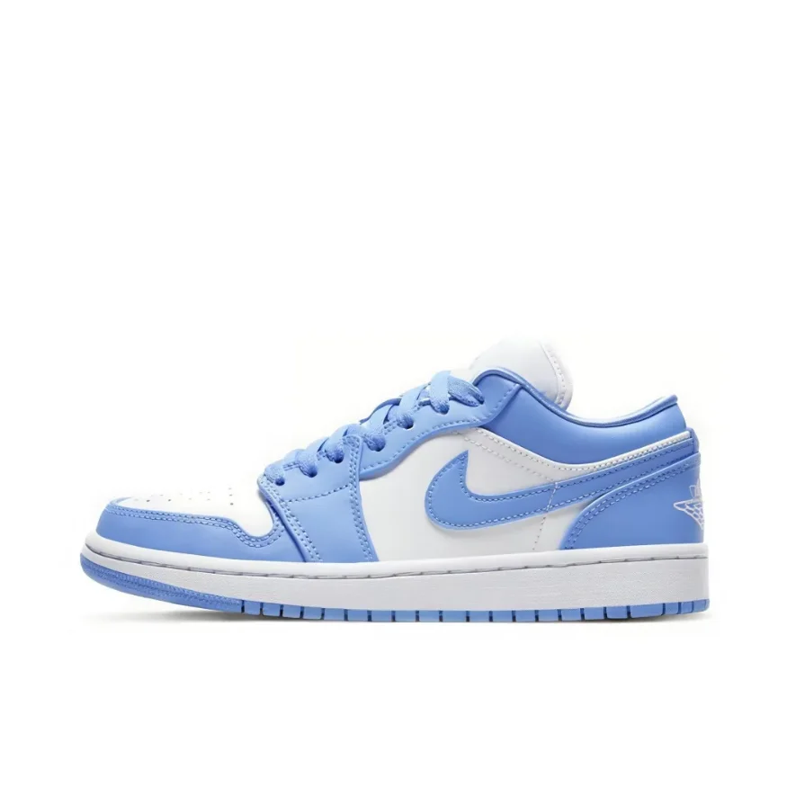 Jordan White Blue Color Air Jordan 1 Trendy Hundred Comfortable Anti-skid Wear-resistant Low-top Retro Board Shoes