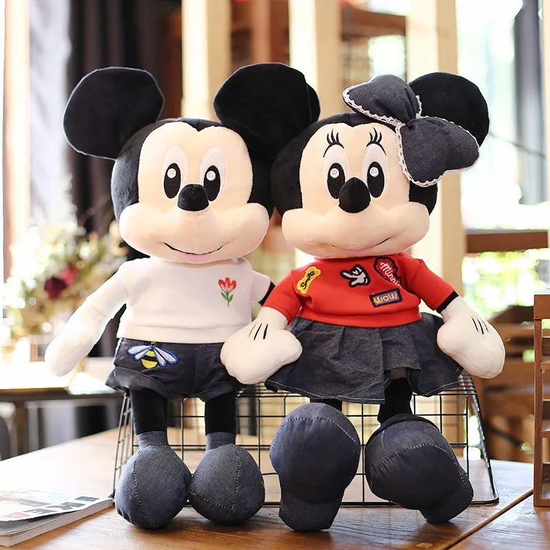 

60-100cm Disney Mickey Mouse Minnie Plush Toy Pillow Couple Models Cartoon Anime Stuffed Dolls Toys Birthday Christmas Gift Kids