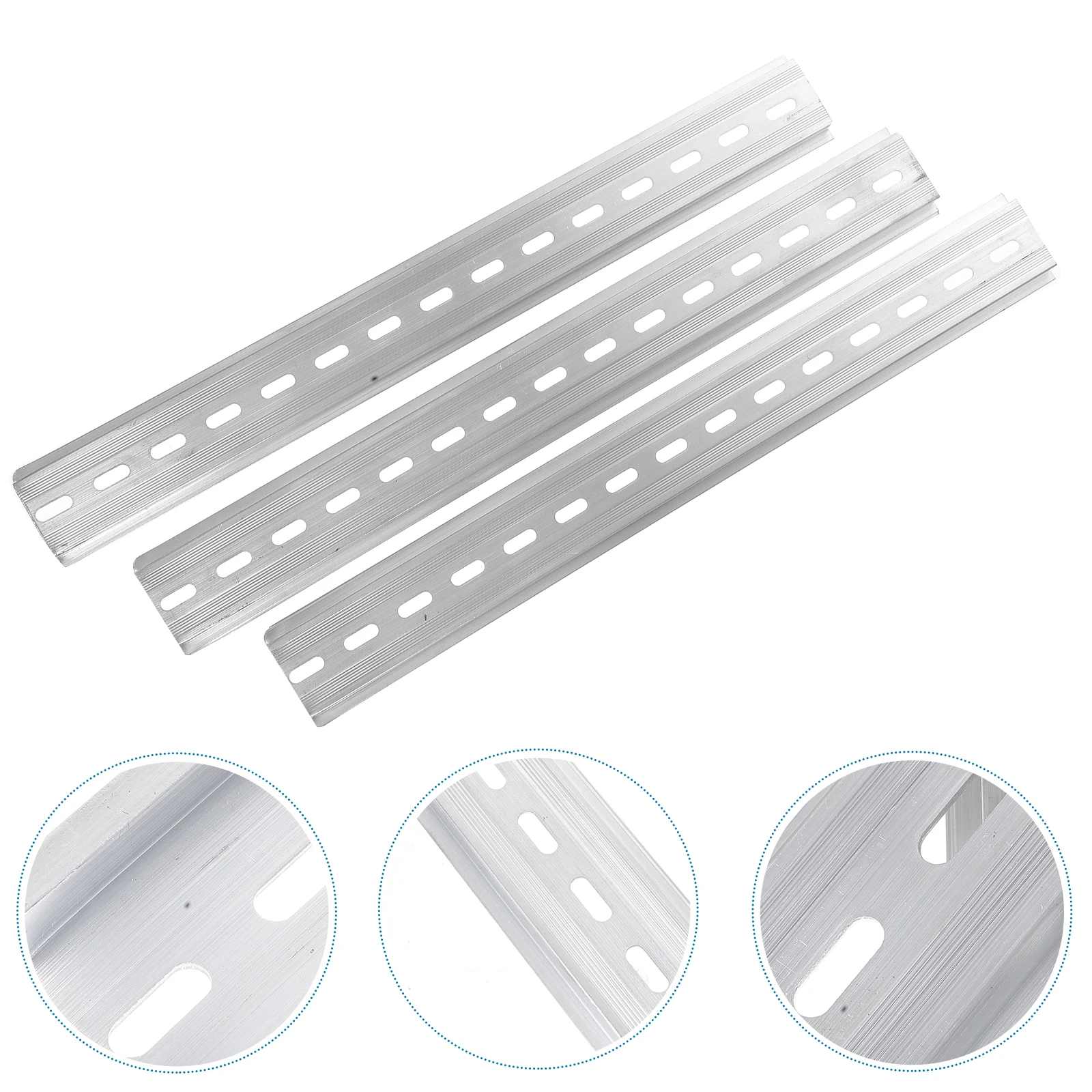 

3 Pcs Electrical Din for Components Aluminum Suitcase Machinery Slotted Stainless Steel Industry