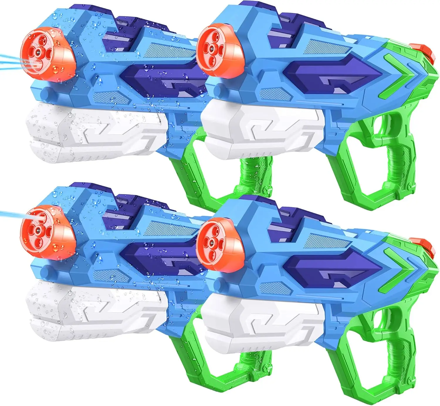 

Quick Soaking Water Gun for Kids - Long Range, 4 Shooting Modes, No-slip Handle, Leak-free, Safe, 45cm/900cc