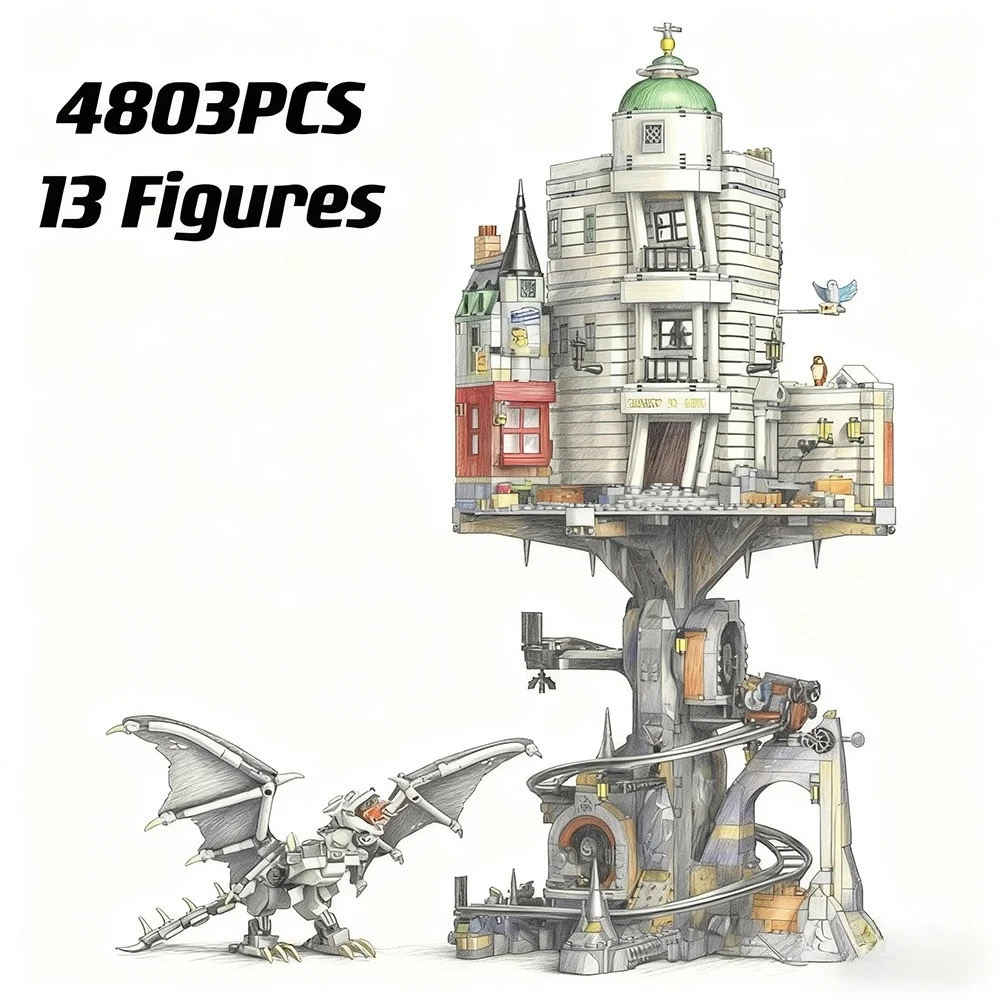 

Street View Series 4803pcs Bank Building Gulingge Model Building Blocks Giant Educational Home Furnishings Toys Birthday Gifts