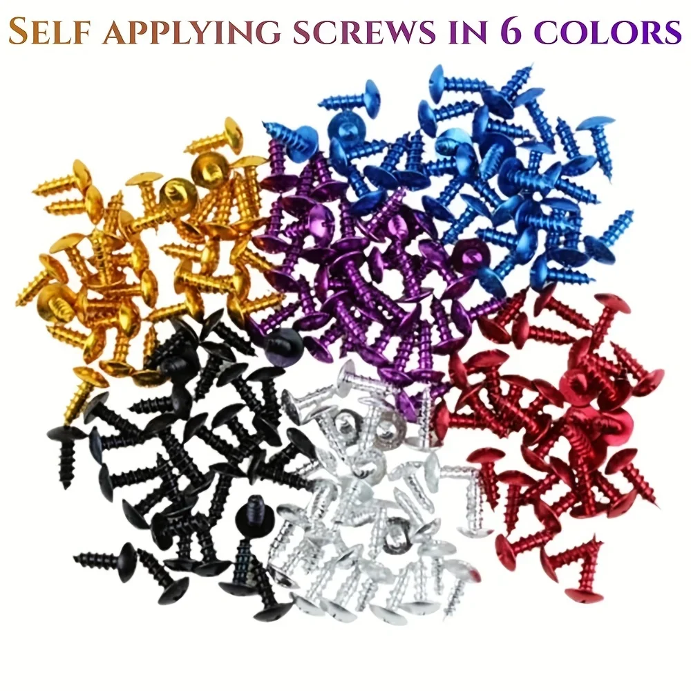 180pcs Motorcycle Multi-color Self-tapping Screws Electric Motorcycle Multi-color Screws Electric Bicycle Decoration Screws