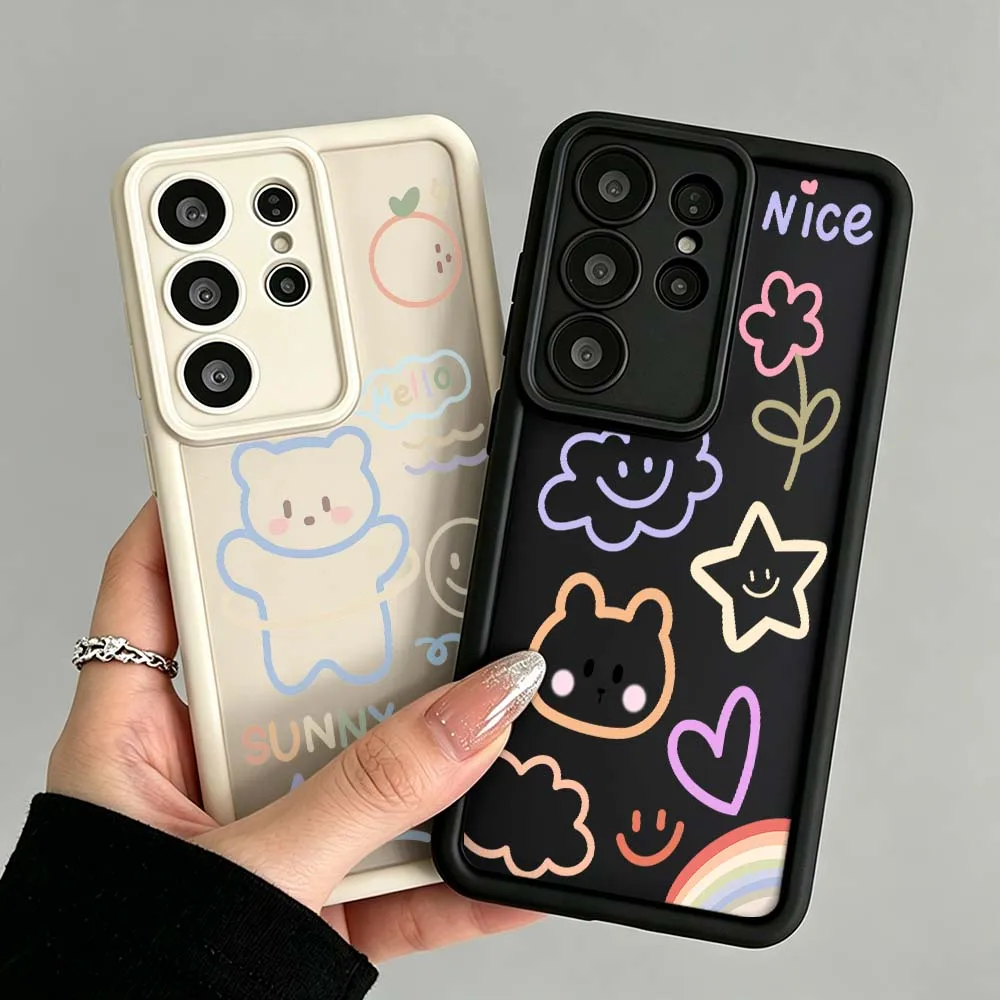 Art Cloud Smile Cover For Samsung Galaxy S26 S25 S24 S23 S22 S21 S20 Note 20 Ultra Plus FE Eye Ladder Phone Case