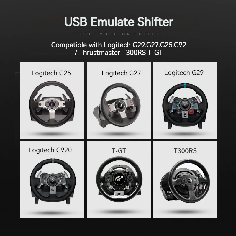 Shifter USB H Gear 7 + R Simracing pour jeu de simulation Sim, PC, Logitech G27, G29, G25, G920, Thrustmaster, T300RS