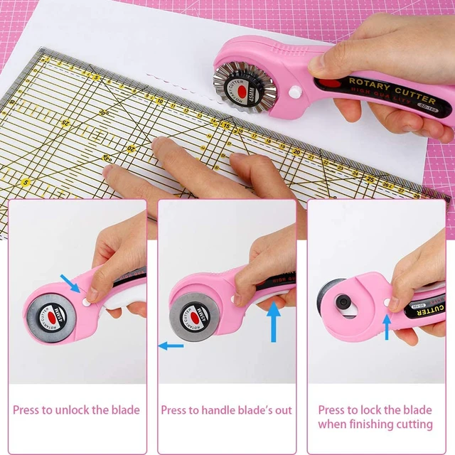 45mm Rotary Cutter with 5pcs Replacement Blades & Sewing Clips & Fabric Marker Pen for DIY Sewing Fabric Leather Quilting 6 45mm Rotary Cutter with 5pcs Replacement Blades & Sewing Clips & Fabric Marker Pen for DIY Sewing Fabric Leather Quilting 6