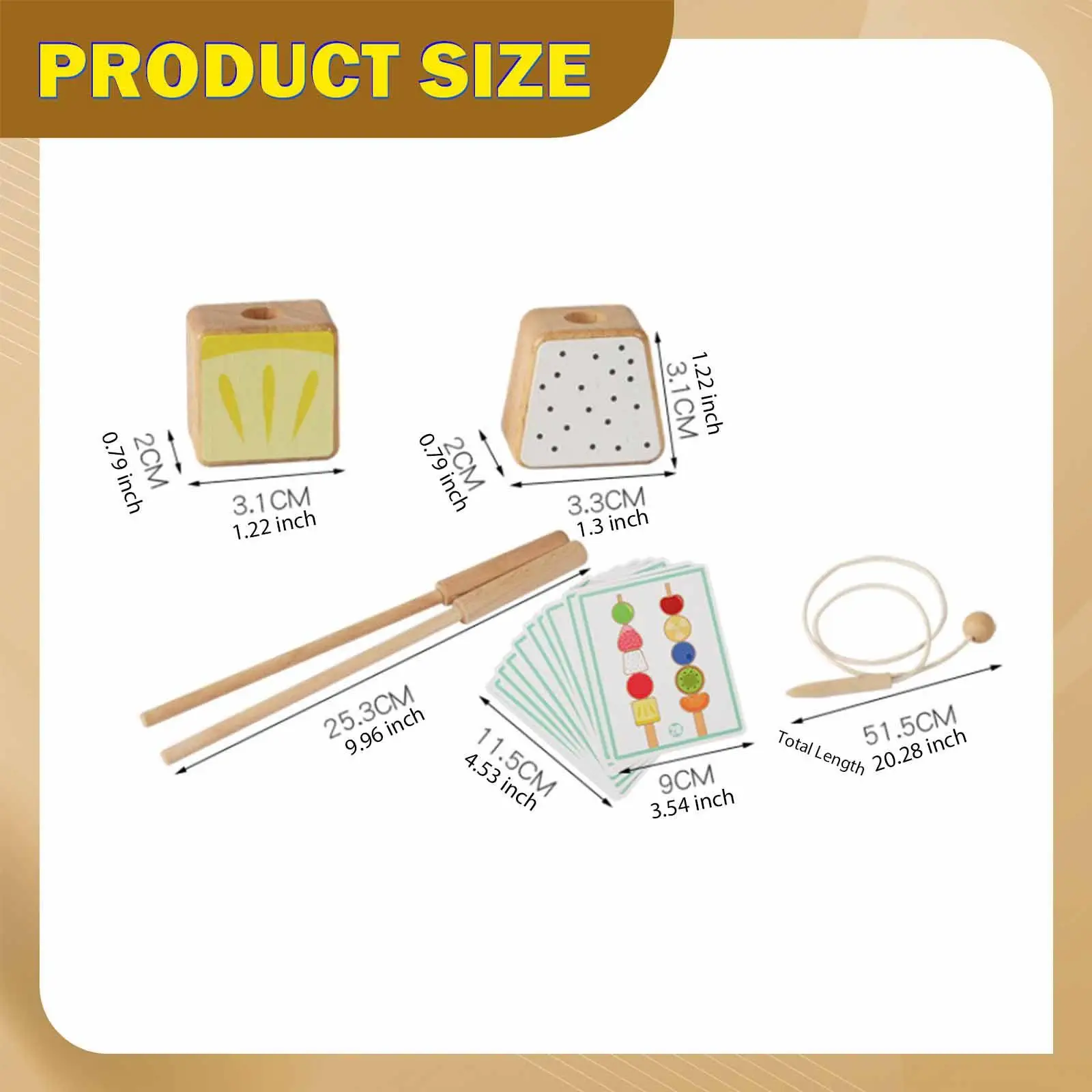 Houten kralen Mastery Kit Brain Teasers Gift Logicaspel Educatieve kleurvorm