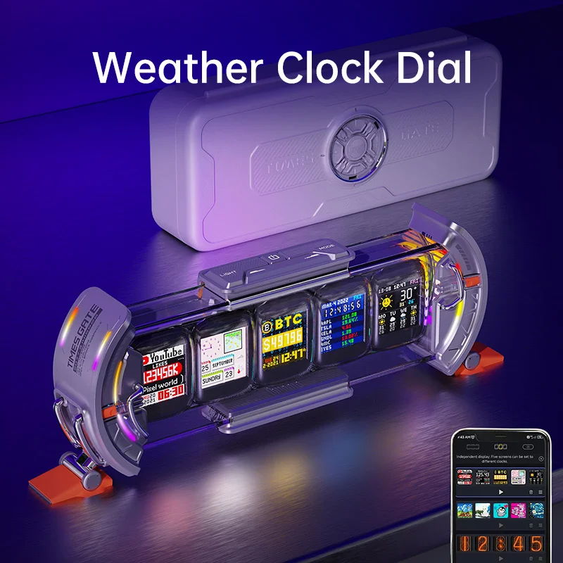 Divoom Times Gate - Cyberpunk Gaming Setup Digital Clock with