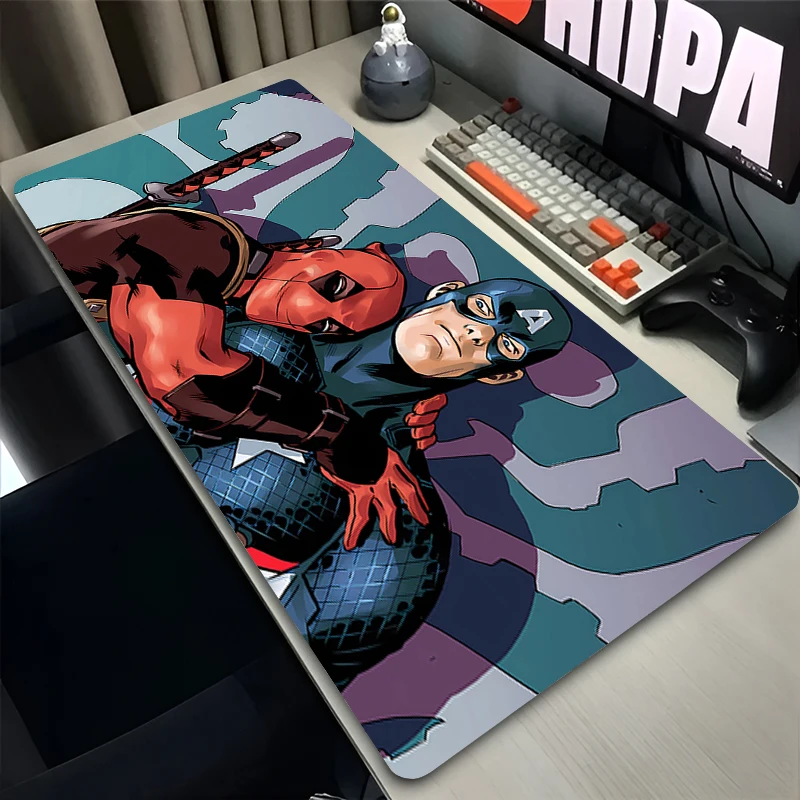 Captain America Anime Mouse Pad XXL Gaming Accessories Large Mousepad Pc Keyboard Office Carpet Gamer Laptop Extended Desk Mat