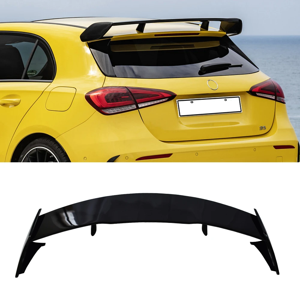 For Mercedes Benz A Class W176 W177 A180 A200 A220 A250 A260 A35 A45 Rear Roof Trunk Lid Car Spoiler Glossy Black Accessories