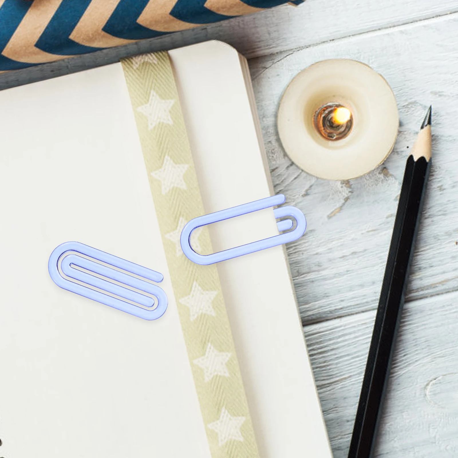

60pcs Blue Folder Mini Document Binder Clips Crafts Photo Paperclip Plastic Sturdy Lightweight Easy Use