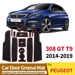 Car Door Slot Gasket For PEUGEOT 308 GT T9 2014-2019 Silicone Dust Proof Tools Non-slip Durable Interior Accessories Red White