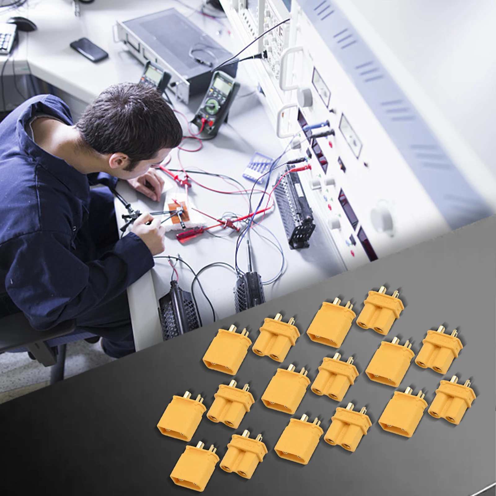Power Connection Solutions Male Female Connectors Cable Yellow Extended Use Durability Gold Plated For Conductivity