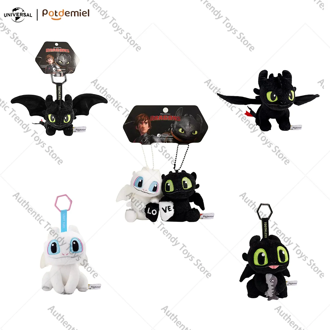 Genuine Potdemiel Universal  Dragon Taming Master Toothless Night Sha White Light Sha Cute Keychain Backpack Shine Bright Gifts