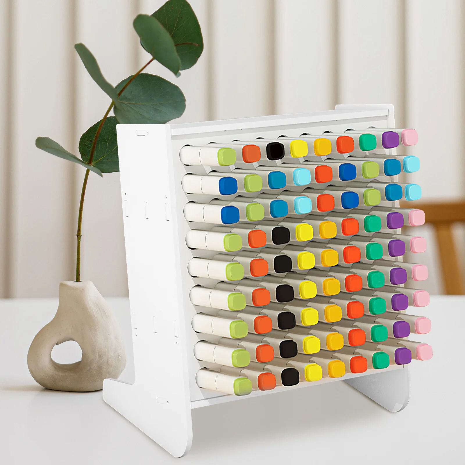 

Drawer Pen 81 Holes Marker Storage School Desk Decorative Pen Stand Stationery Organizer Plastic Durable Practical Gift
