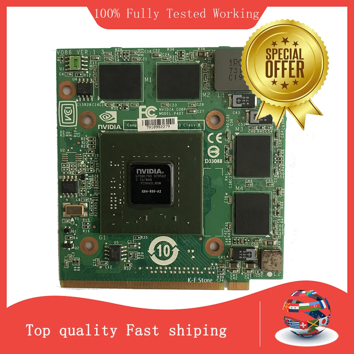 Para geforce 8400m gs 8400mgs ddr2 128mb placa de vídeo gráfica para acer aspire 5920g 5520 5520g 4520 7520g 7520 7720g frete grátis