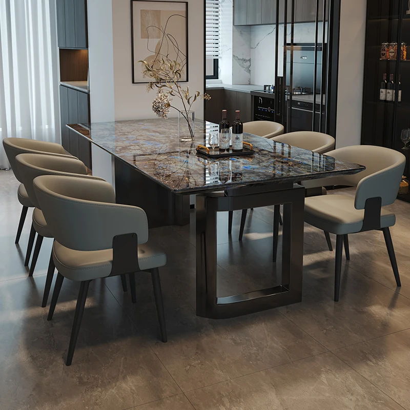 Small Chairs Dining Tables Decorations Designer Expandable Black Dining Tables Luxury Extending Mesas Comedor Furniture For Home
