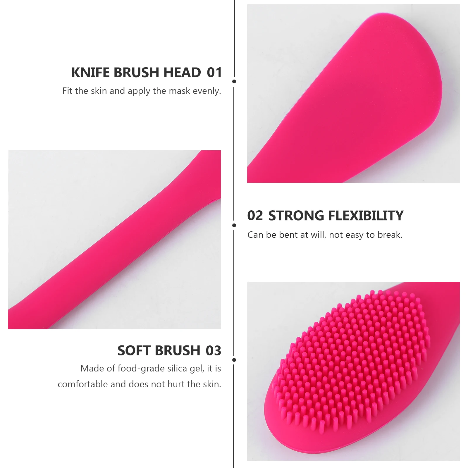 

2pcs Silicone Cleansing Brush Facial Cleaning Scrubber Mask Soft Massage Non Slip Handle Portable Size For All Skin Types Dual