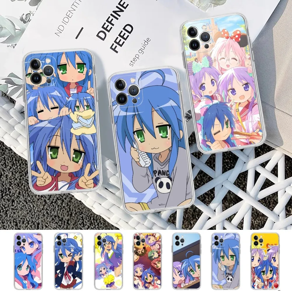 Anime Girl Lucky Star Phone Case For IPhone 16 15 14 13 12 Mini 11 Pro XS Max X XR SE 6 7 8 Plus Soft Silicone Cover