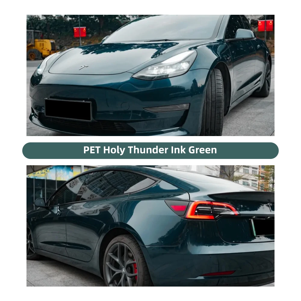 Super Gloss Sacred Ray Dark Green Full Car Wrap Vinyl PVC PET Auto Body Sticker Color Changing Film Roll Paint Protection 18M - view 6