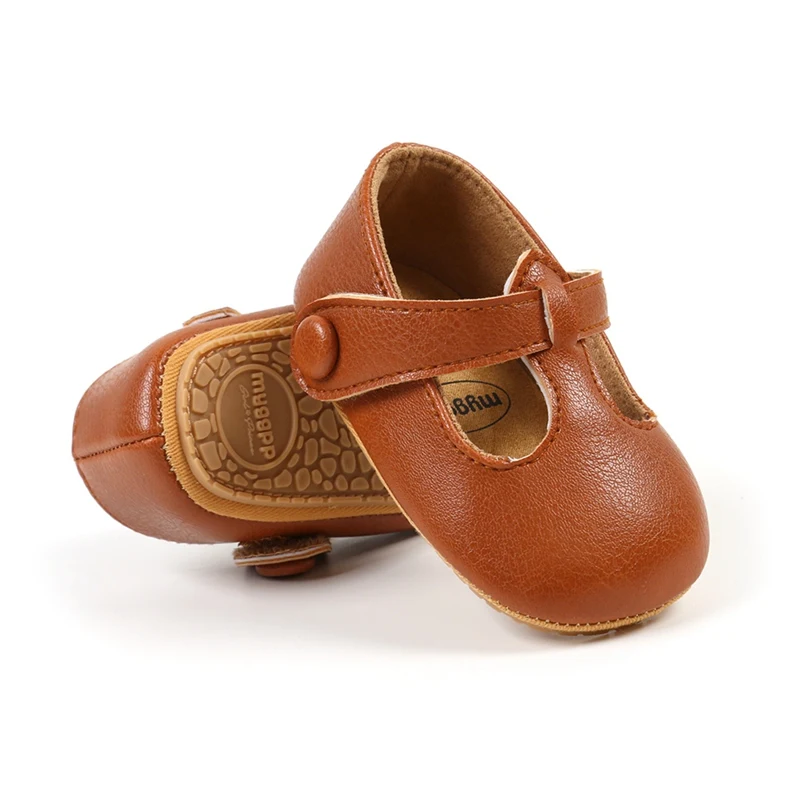 Chaussures en cuir à semelle souple pour enfants, chaussures plates de marche pour tout-petits, sangle en T, rétro classique, princesse, nouveau-né, filles