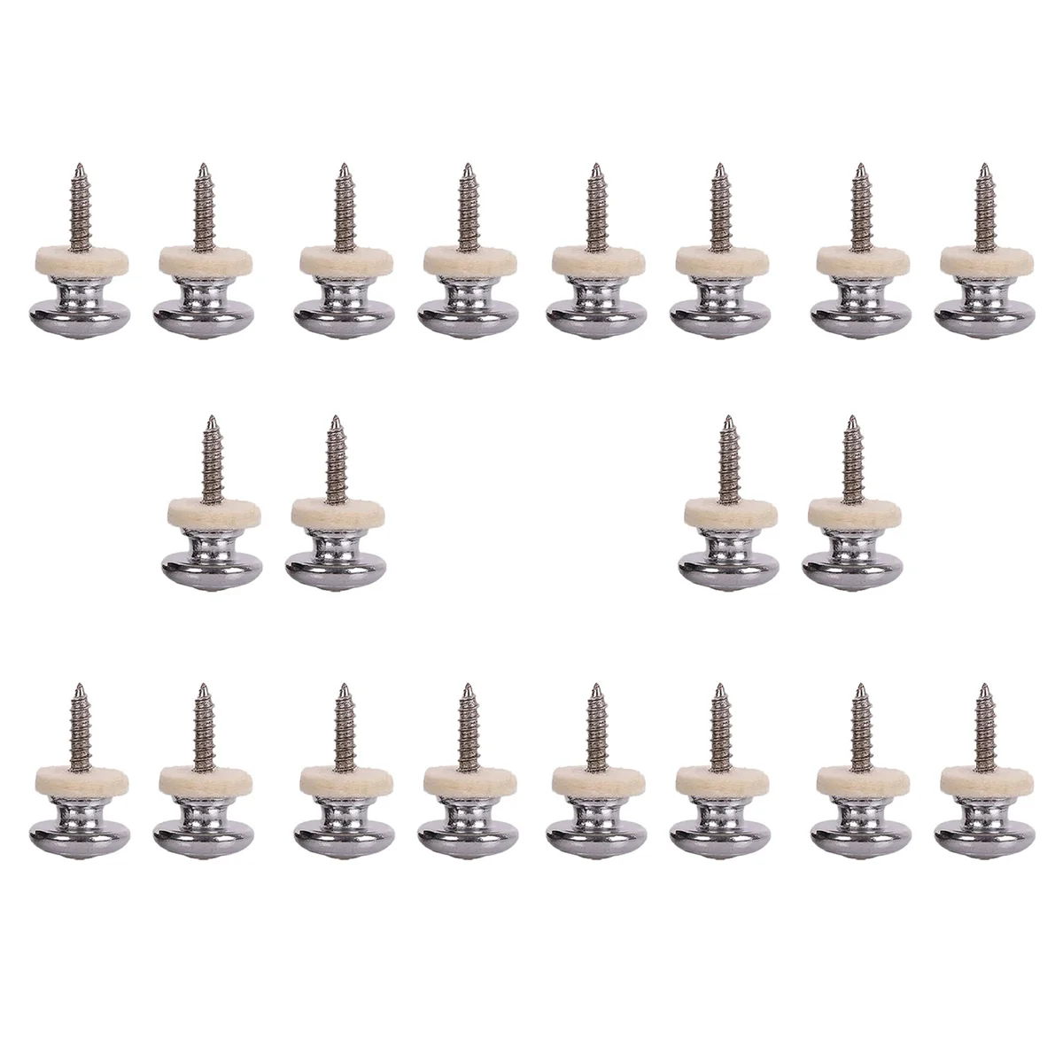 

A71P 20PCS Wool Copper Guitar Strap Lock Locking Pegs Pins Mushroom Shape End Button for Acoustic Classical Electric Bass
