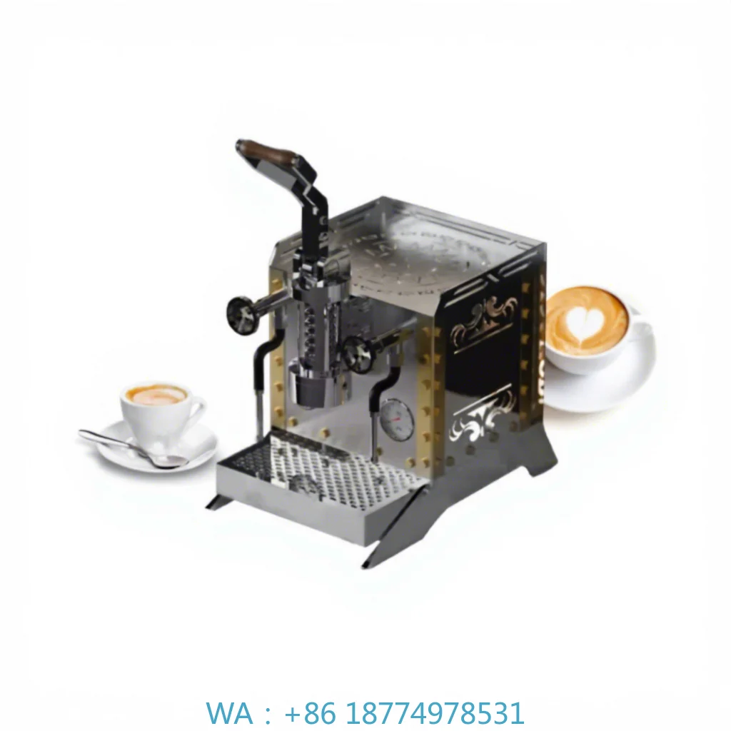 Commercial Cafe Espresso Maker, Italian Semi‑Automatic 9bar Spring Lever Hand Press Supports Latte Cappuccino Beverage Service