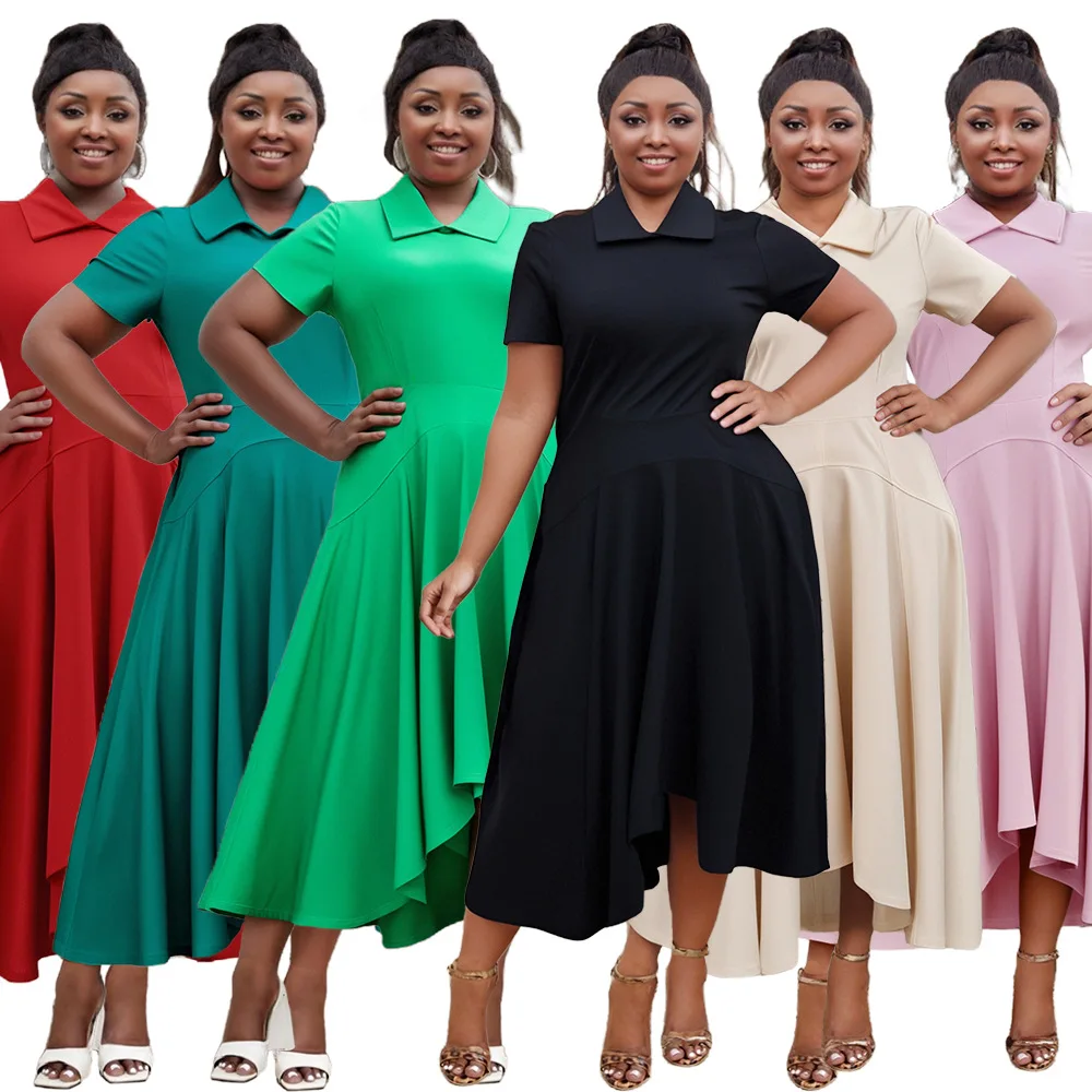 

Elegant African Party Evening Dresses for Women Summer African Short Sleeve V-neck Long Maxi Dress Gowns Dashiki Africa Clothing