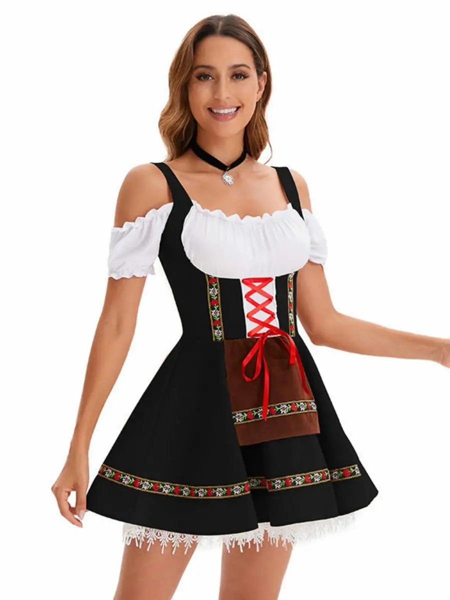 Halloween Party Costume Makeup Dance Cosplay Stage Performance Beer Girl Dress Women's Traditional Clothing Stage Costume