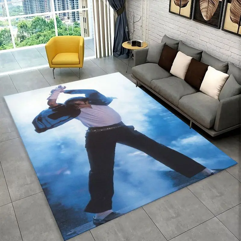 Retro MJ Michael Jackson King of Pop Non-Slip Area Rug for Living Room,Bedroom,Playroom,Carpet Floor Mat Home Decor Rug Kid Room