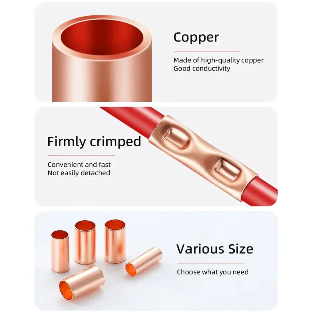 Nuovo tubo di collegamento in rame GT rame Non isolato piccoli connettori in rame cavo connettore del cavo del tubo