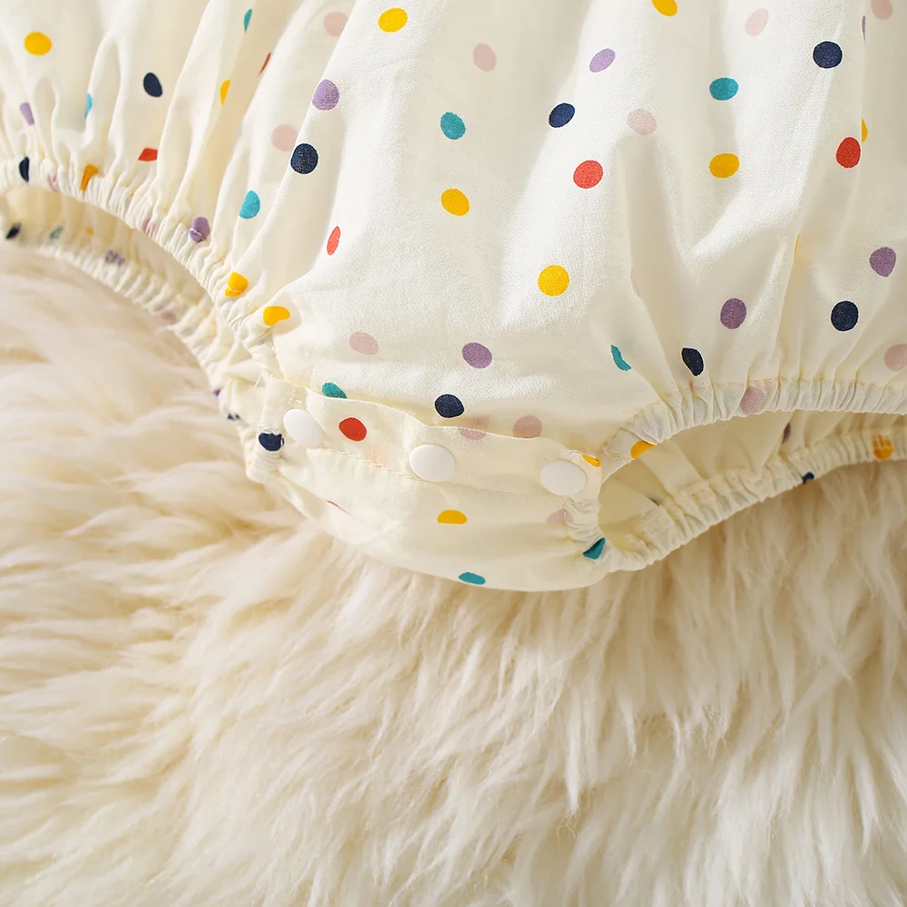 Newborn Clothing Summer Colorful Polka Dot Cotton Baby Girl Jumpsuit Cute Casual Baby Crawling Suit image 5