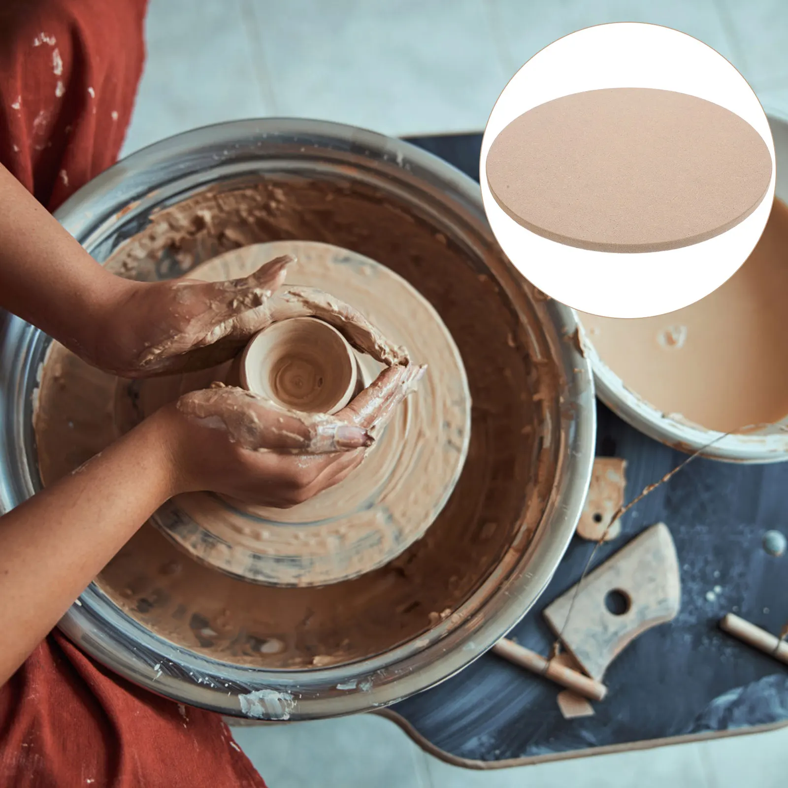 

Pottery Drying Board 25cm Round Bats Wheel Clay Wedging Ceramics Reusable Smooth Absorption DIY Sculpting Plate
