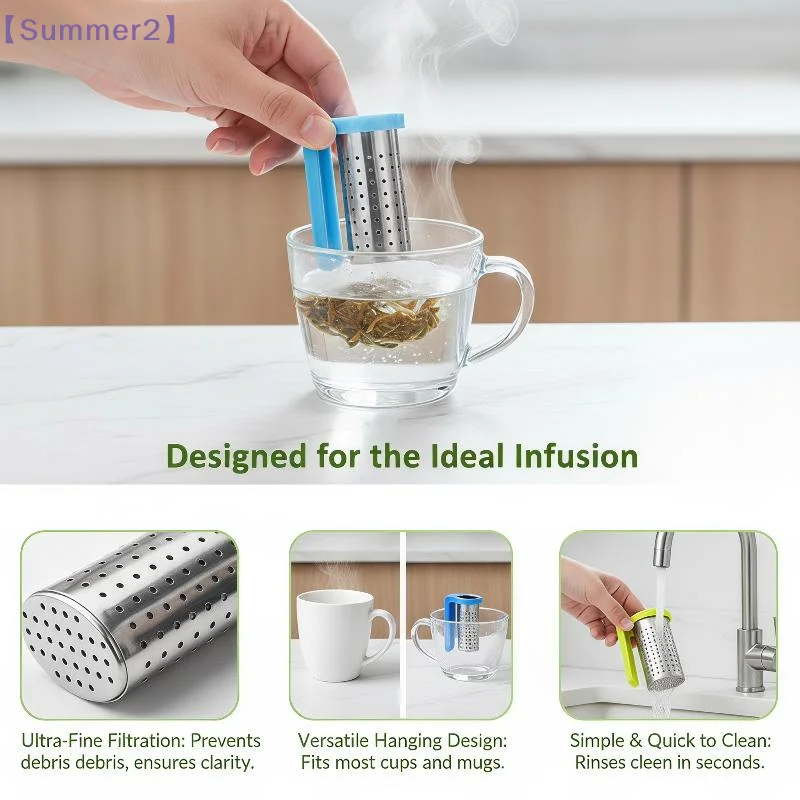 【Xia2】Stainless Steel Tea Infuser Hanging Cup Strainers Sieve Tea Filter Diffuser For Loose Leaf Tea Brewing{S}