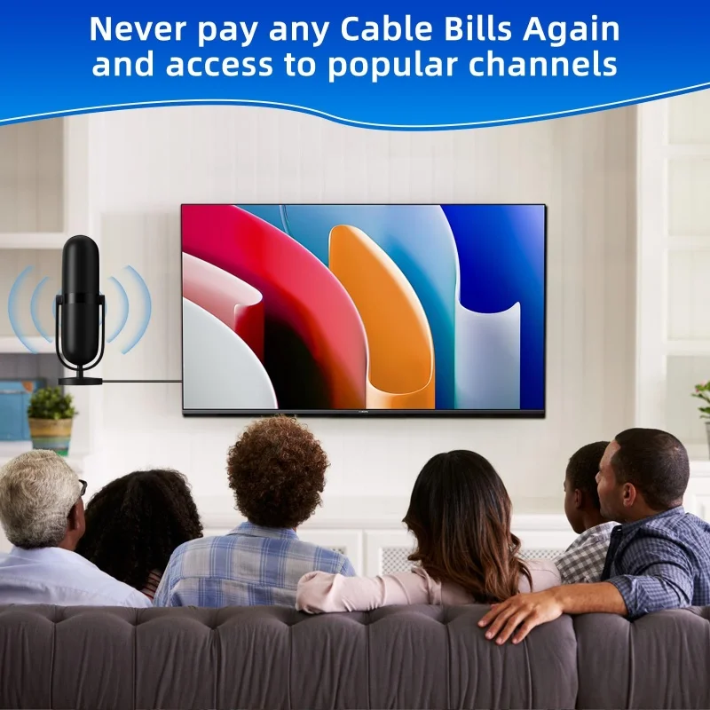 VUELVE 2025 Upgraded TV Antenna Indoor 360° Signal Reception High Gain 4K HD Digital TV Antenna With Amplifier for Local Channel