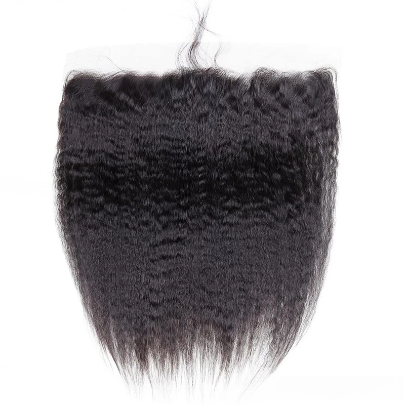 10-20 인치 킨키 스트레이트 13x4 인간의 머리카락 레이스 프론탈 풀 엔드 자연 색상 브라질 버진 헤어 Pre-Plucked 150% Density