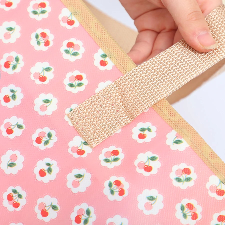 Farbige, wasserdicht beschichtete Vlies-Tragetasche, kreativer Druck, Geschenkverpackung, Einkaufstasche, Aufbewahrungstasche mit großem Fassungsvermögen – Detail 5